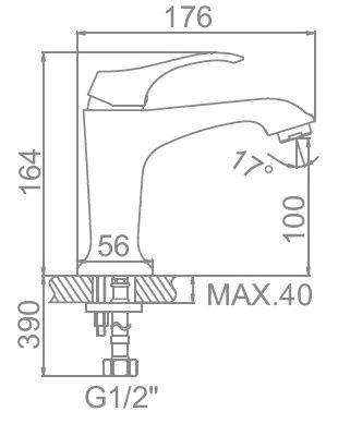 Смеситель для умывальника Ledeme L1042