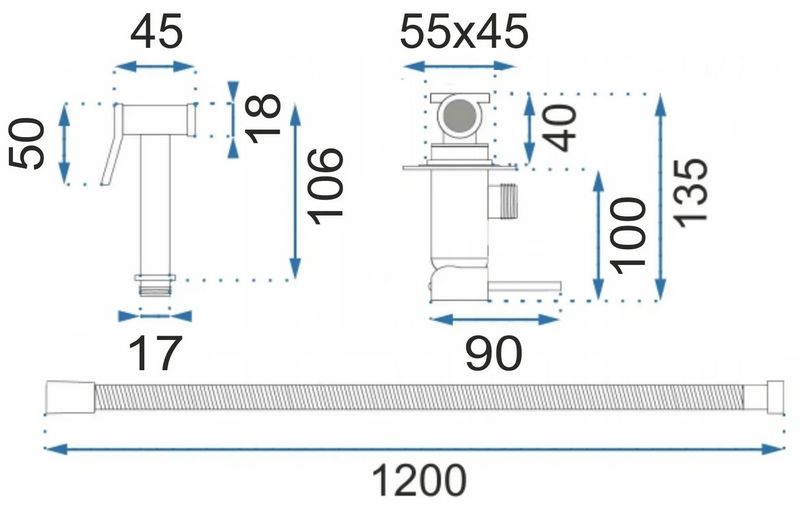 Смеситель для биде Rea Fenix Chrome, REA-B5126