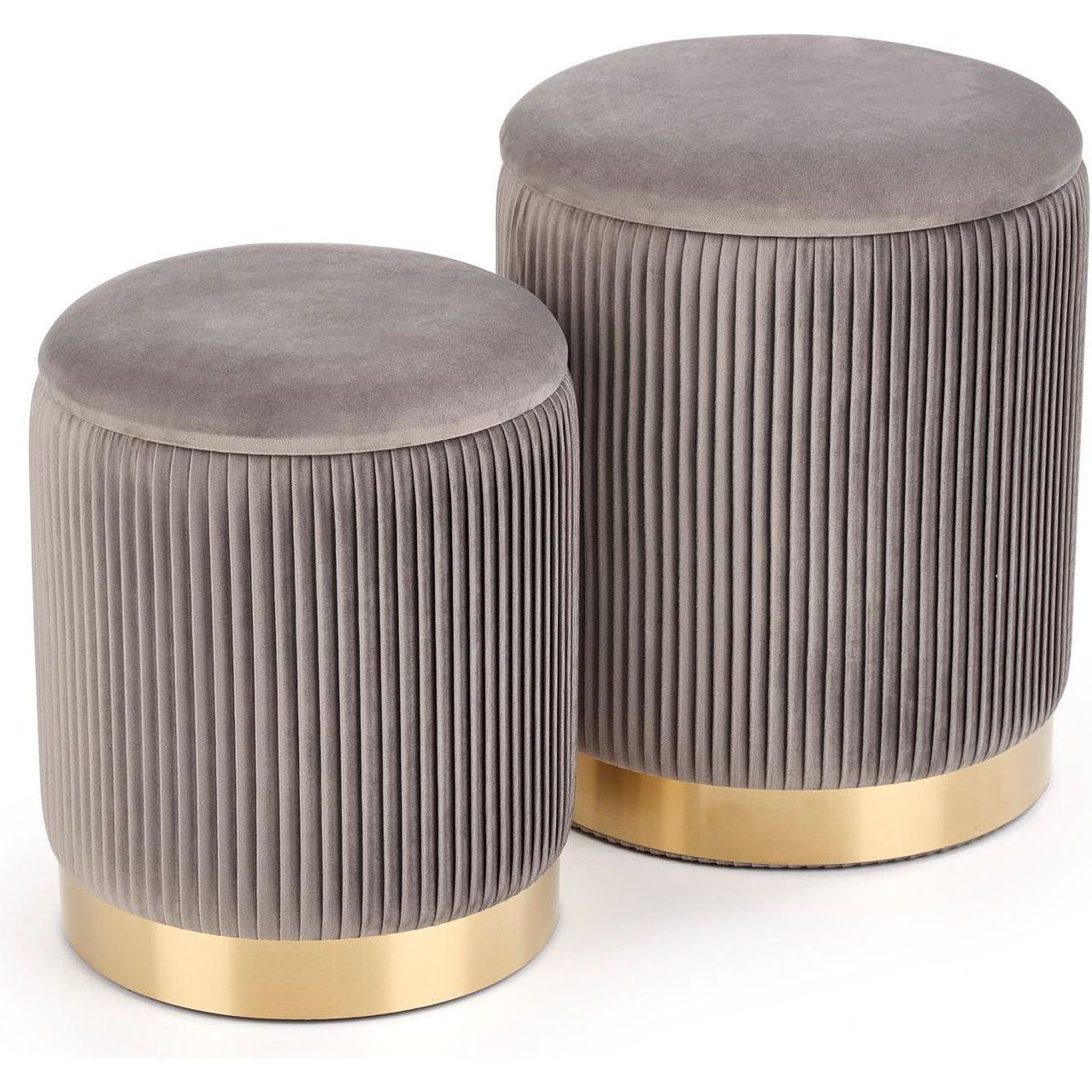 Комплект Halmar Monty (2 пуфа) серый/золотой, V-CH-MONTY-PUFA-POPIEL