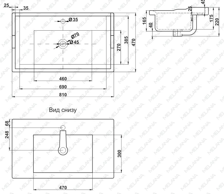 Раковина Melana MLN-F80, F80-805