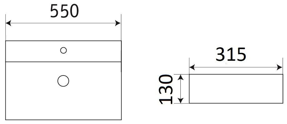 Раковина для ванной Ceramalux 55x32, 7836