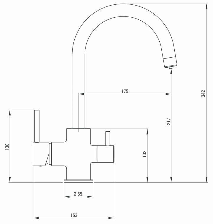 Смеситель для мойки с подключением фильтра для воды Deante, BCH_064M