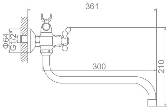 Смеситель для ванны Ledeme L2226