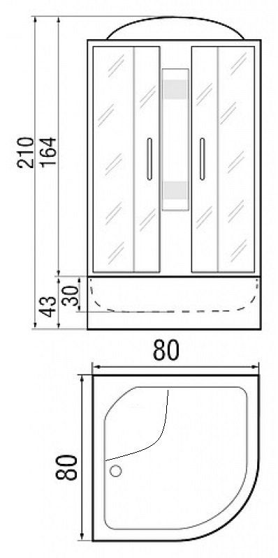 Душевая кабина River DESNA 80/43 MT