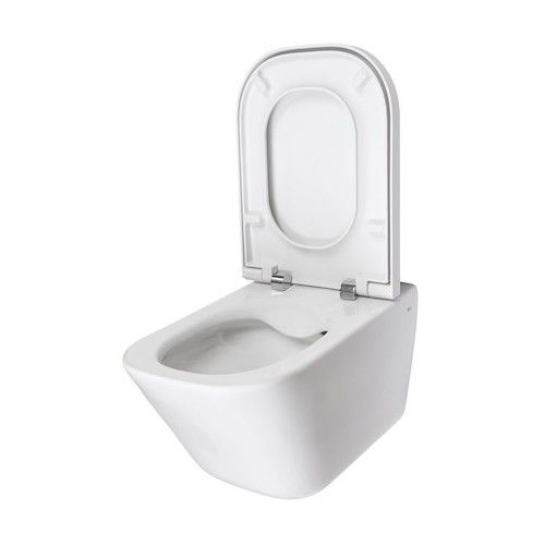 Унитаз подвесной Roca The Gap Clean Rim с пневмокрышкой, 34647L000 + 801472001