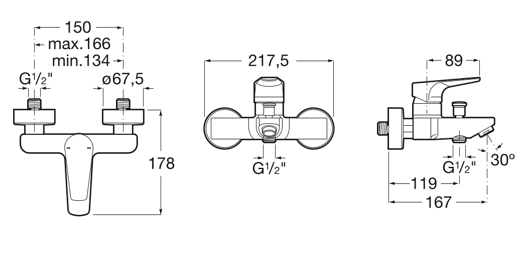 Смеситель для ванны Roca Atlas, 75A0290C0M