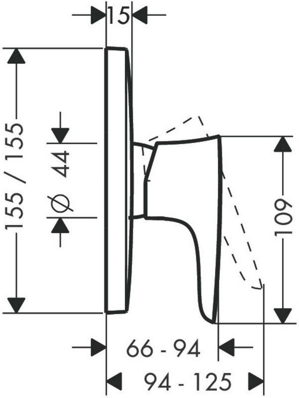 Панель скрытого смесителя Hansgrohe PuraVida, 15665400