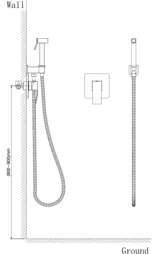 Гигиенический душ Vivi Felice 1015 Nero Opaco