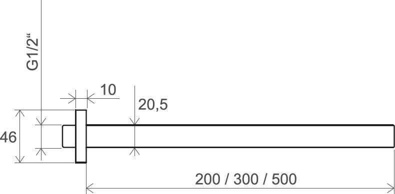 Держатель потолочный для верхнего душа 50 см Ravak 705.00, X07P180