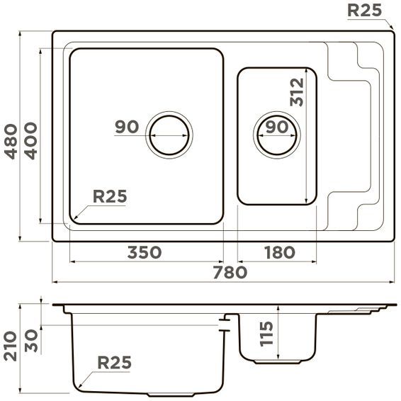 Мойка Omoikiri Mizu 78-2-IN, 4973731