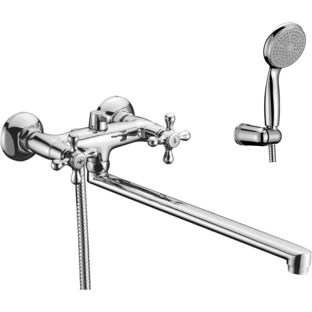 Смеситель универсальный с плоским изливом350 мм с аксессуарами Lemark Standard, LM2112C