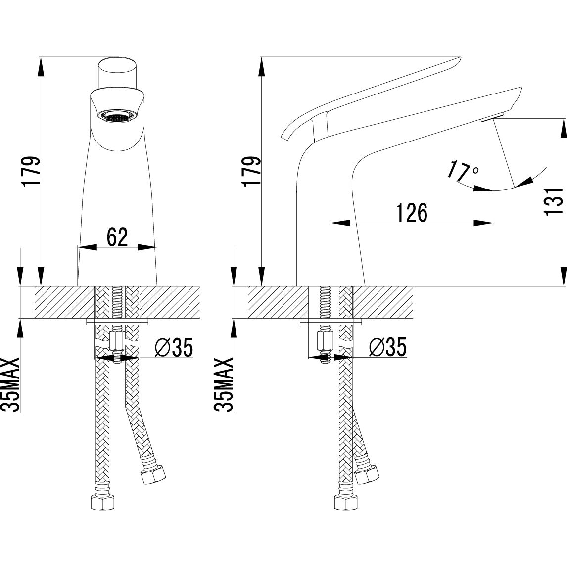 Смеситель для умывальника монолитный Lemark Melange, LM4906CW