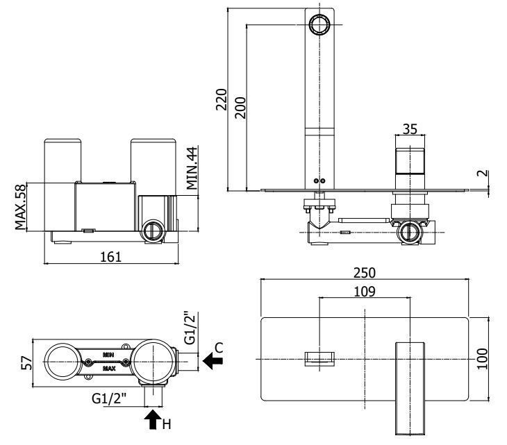 Смеситель для умывальника Paffoni Elle хром, EL105CR70