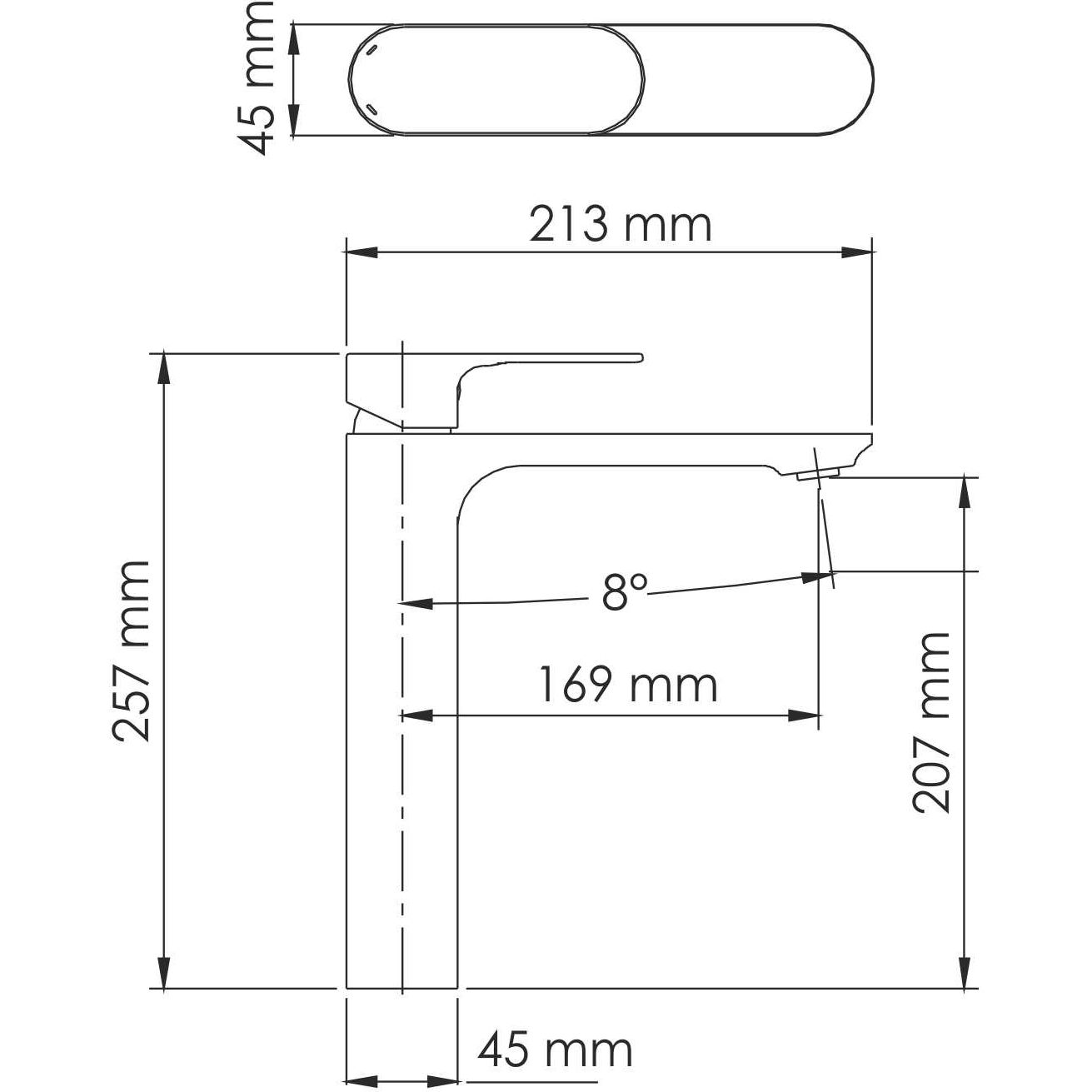 Смеситель для умывальника WasserKRAFT Dinkel, 5803H