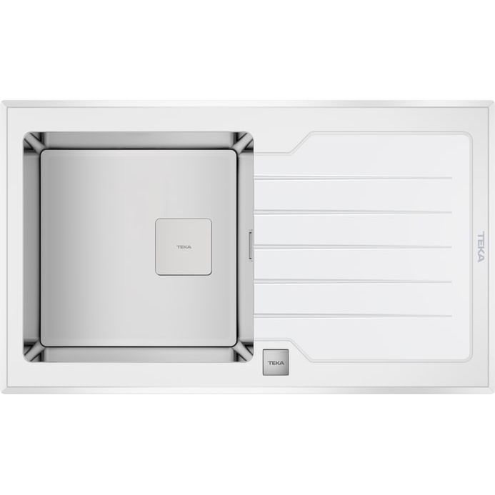 Кухонная мойка Teka Diamond RS15 1B 1D 86 WH (белое стекло), 115100012