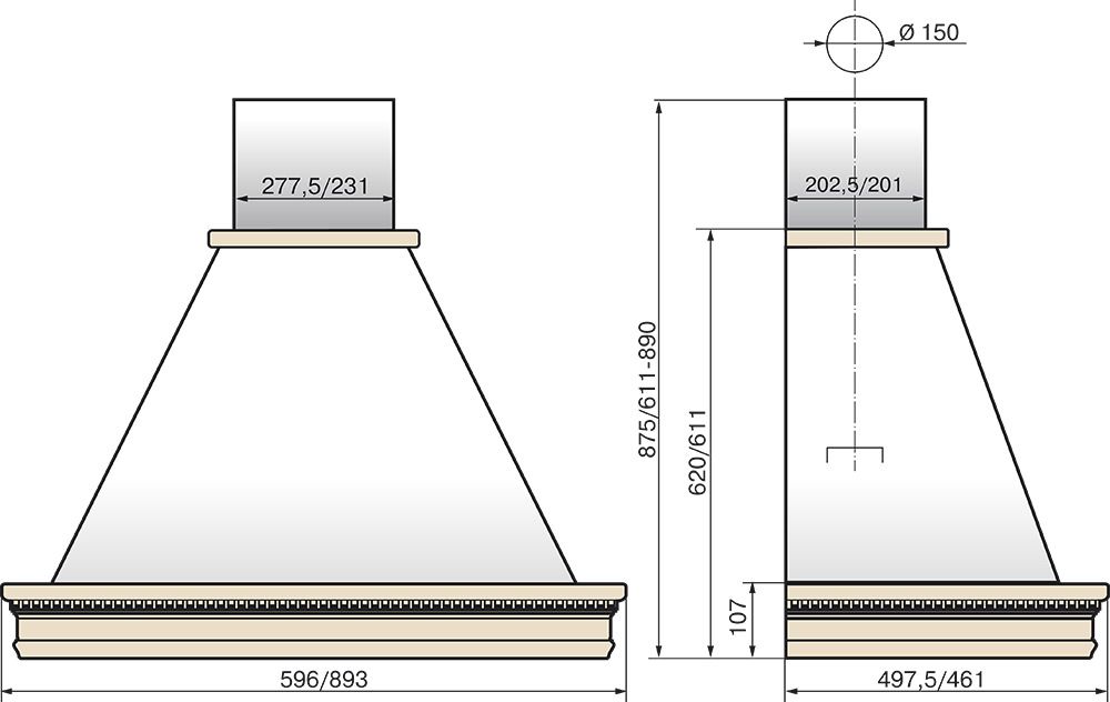 Кухонная вытяжка Elikor ВИЛЛА ЛУИЗИАНА 60П-650-П3Л (бежевый/дуб неокрашенный), 840888