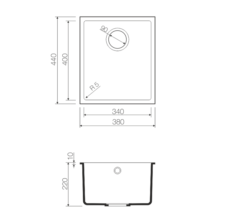 Кухонная мойка Omoikiri Bosen 38-U-BL, 4993157