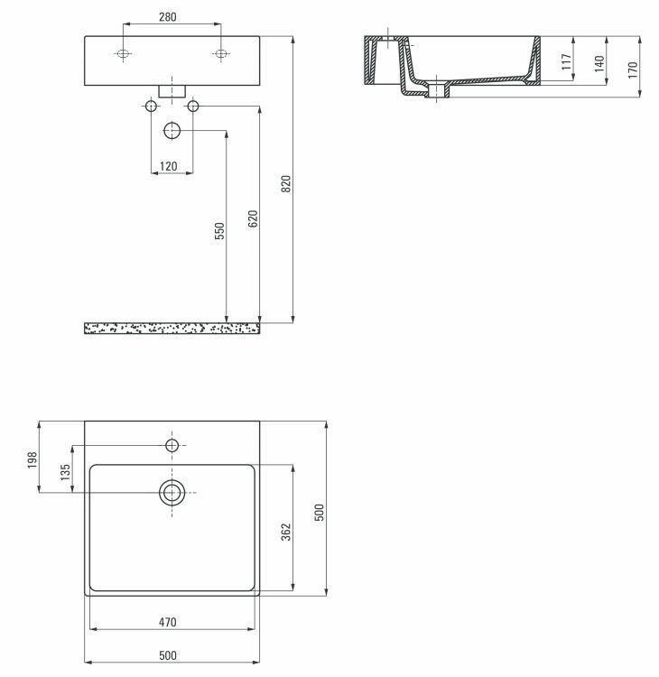 Раковина накладная Deante Temisto 50x50, CDT_6U5S