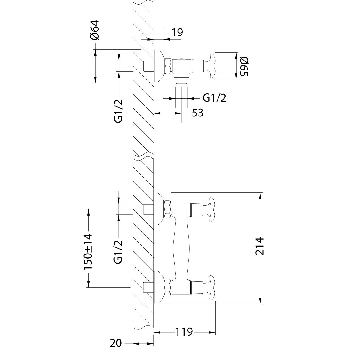 Смеситель для душа Lemark Flora, LM0103C