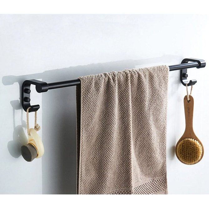 Полотенцедержатель одинарный (черный) Ledeme L5501