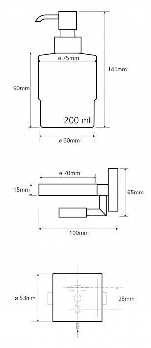 Дозатор жидкого мыла с магнетической мыльницей Bemeta Beta, 132109182