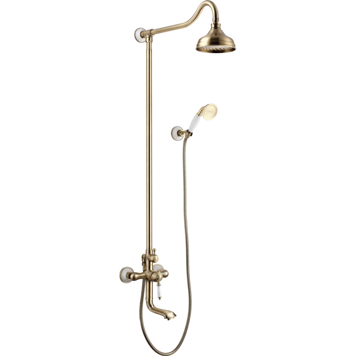 Смеситель для ванны с верхней душевой лейкой поворотным изливом 165 мм Lemark Villa, LM4862B