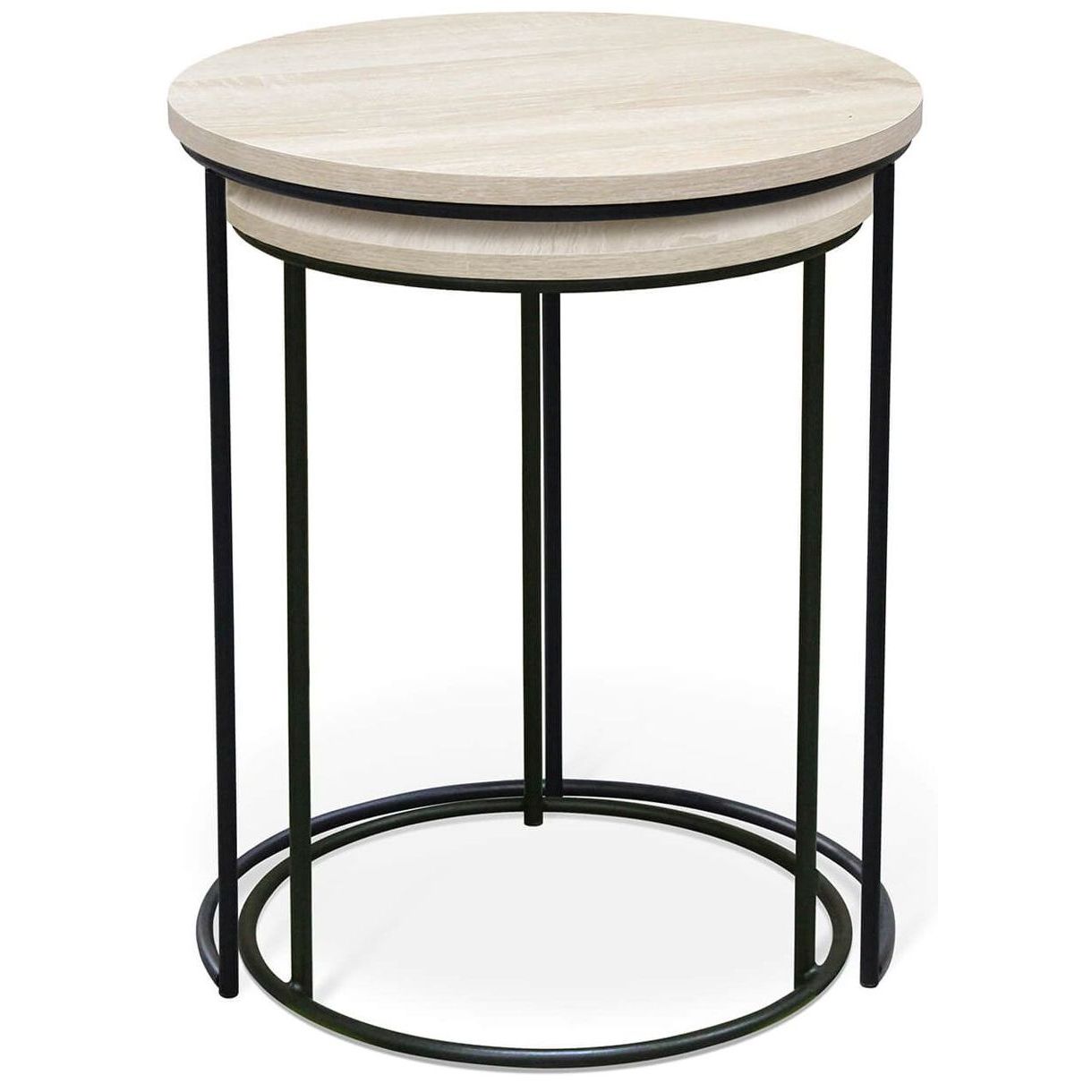 Столик журнальный Sheffilton SHT-CT7 дуб беленый/черный муар, 190222