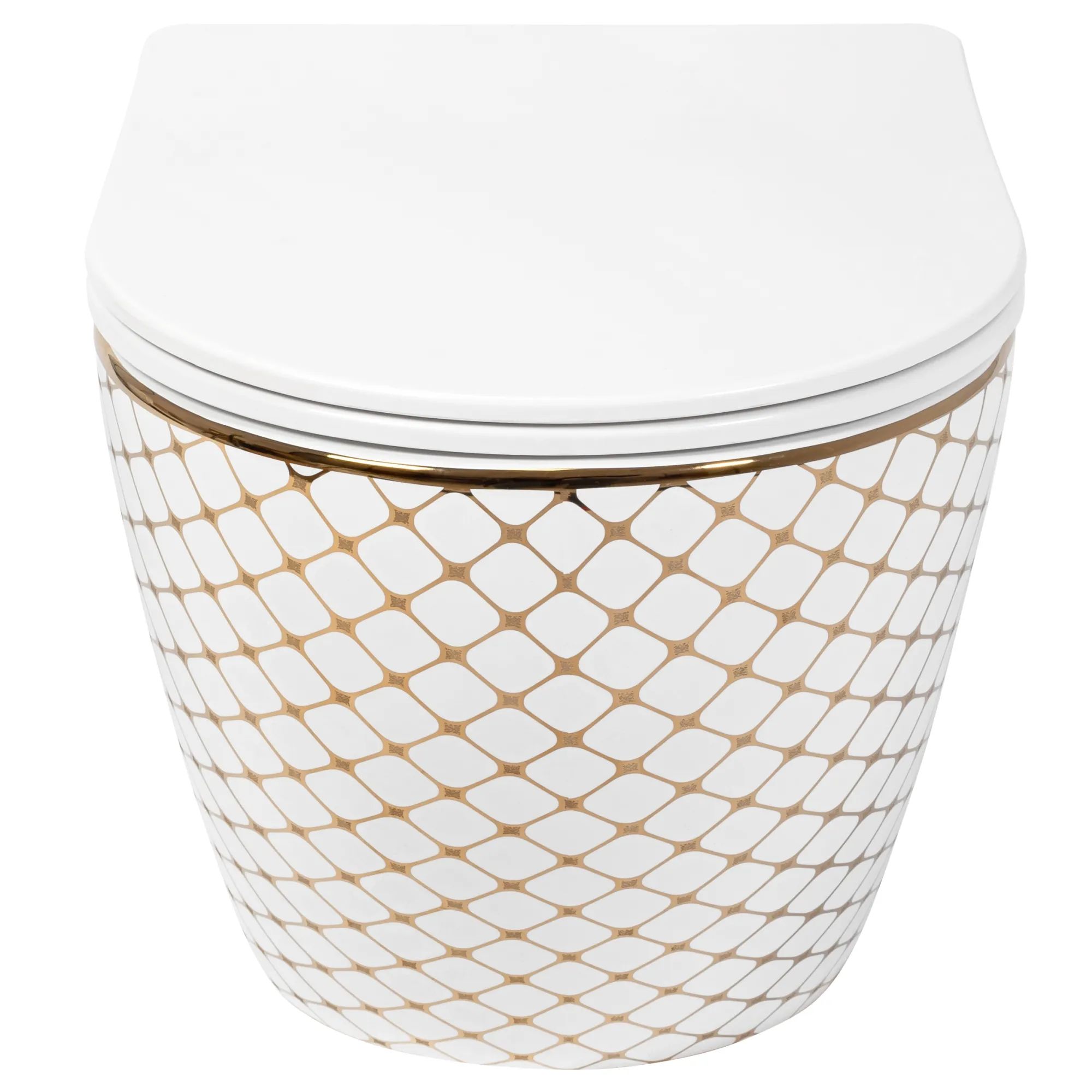 Унитаз подвесной Rea Carlos Diamond Gold Duroplast Flat, REA-C5100