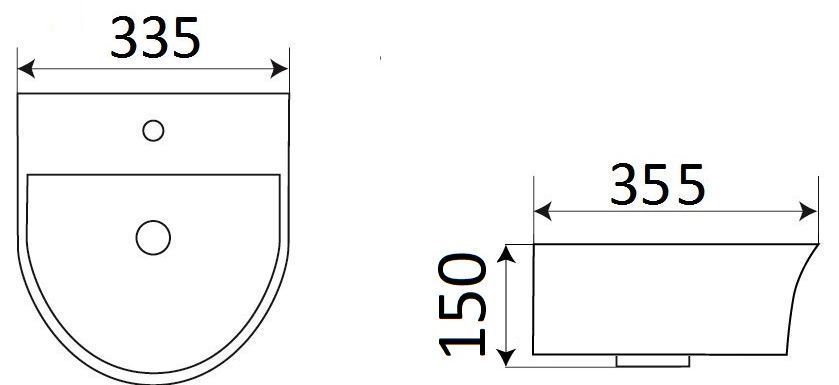 Раковина для ванной Ceramalux 35x35, 78370