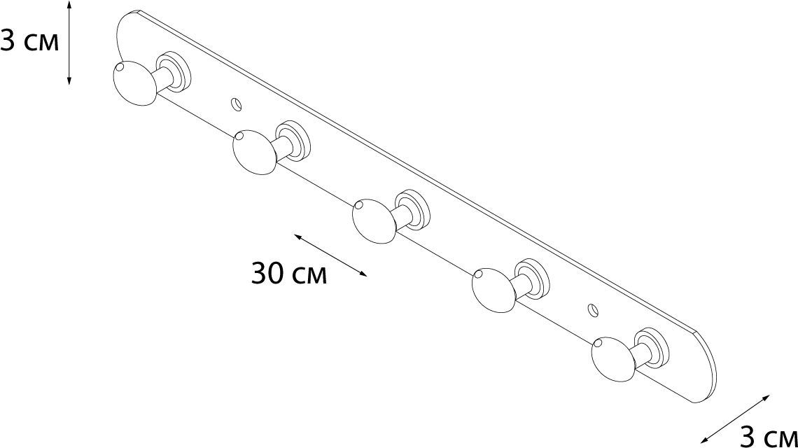 Планка 5 крючков Fixsen, FX-1415