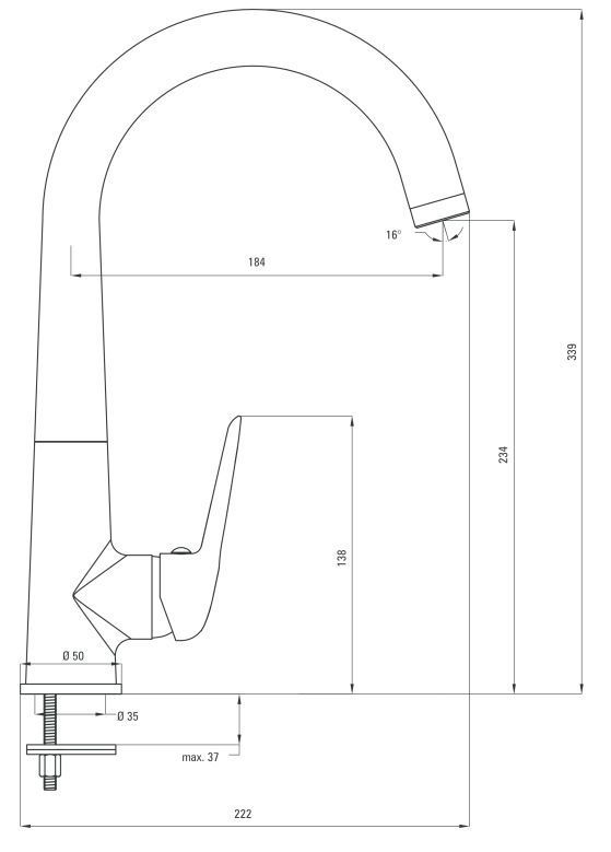 Смеситель для мойки Deante Coriander, BCN_062M