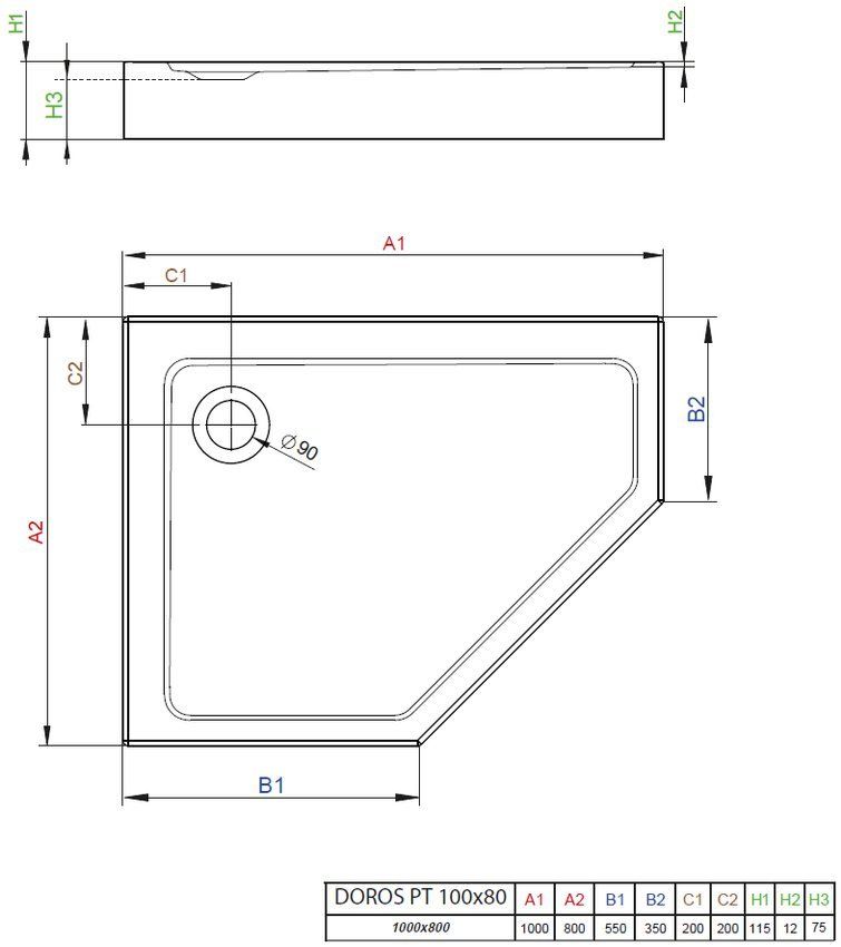 Душевой поддон Radaway Doros PT E Compact