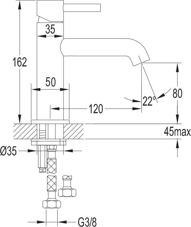 Смеситель для умывальника Omnires Y, Y1210NNI