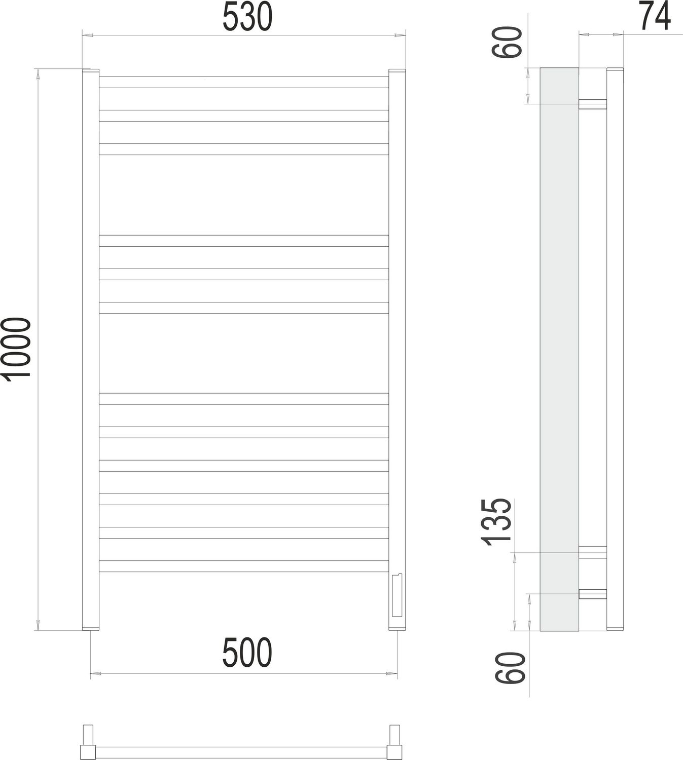 Электрический полотенцесушитель Terminus Ватикан П12 50x100
