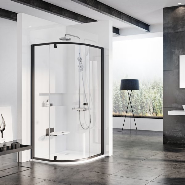 Душевой уголок Ravak Pivot PSKK3-90 черный + транспарент