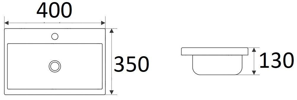 Раковина для ванной Ceramalux 40.5x35.5, 9595-40