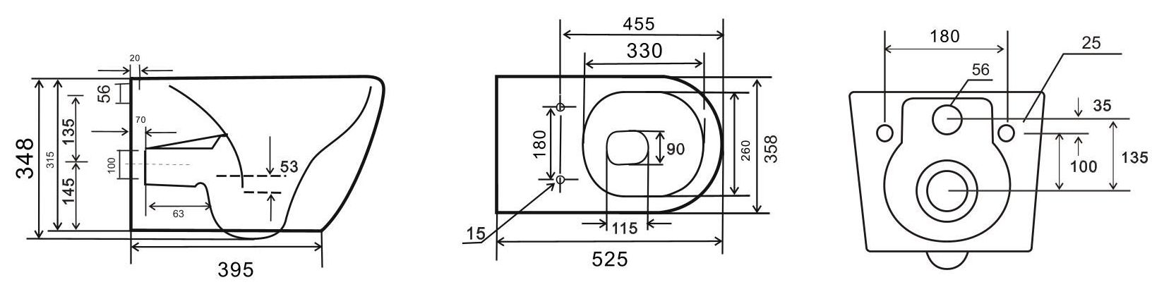 Унитаз подвесной Uptrend Corona Milagro, TR2210