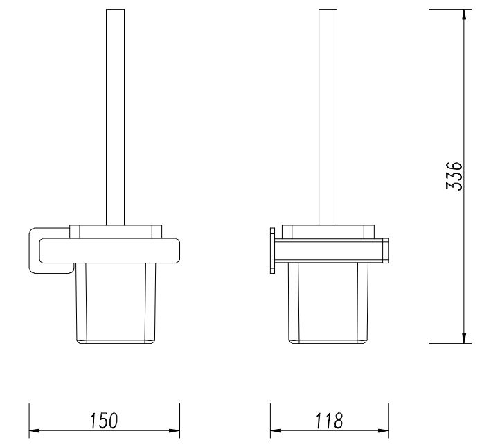 Ершик для унитаза подвесной Omnires Nelson, NL80620GR