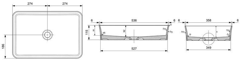 Умывальник-чаша Bocchi 55x38, 1476-001-0325