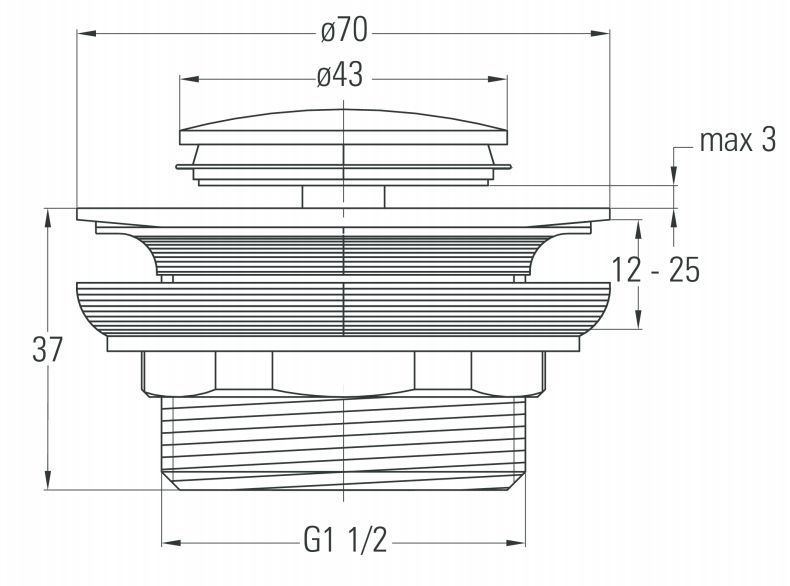 Пробка круглая маленькая для поддона и ванны Deante, NHC_020А