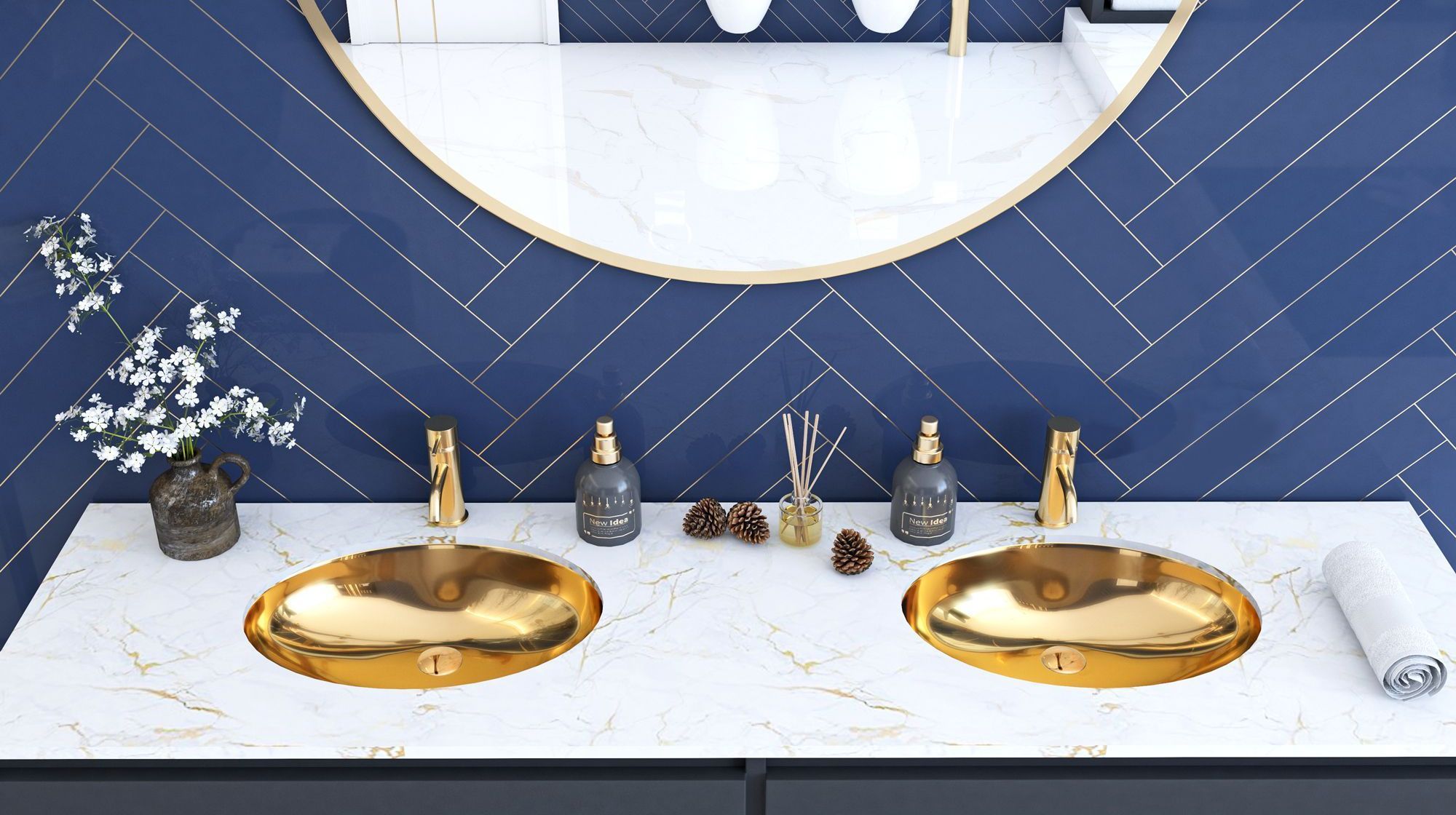 Умывальник Rea Nel Gold 47x29, REA-U6331