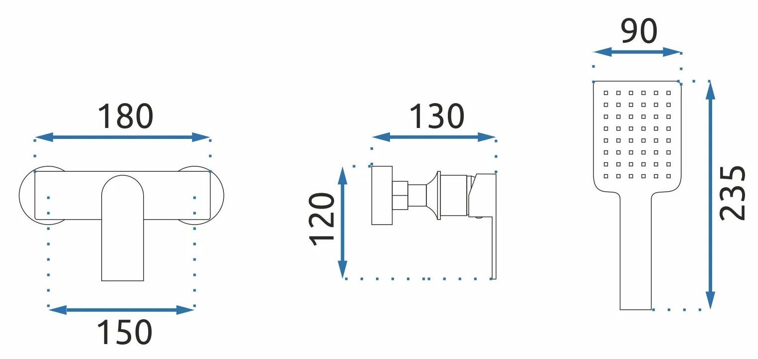 Смеситель для душа Rea Urban Black, REA-B9909
