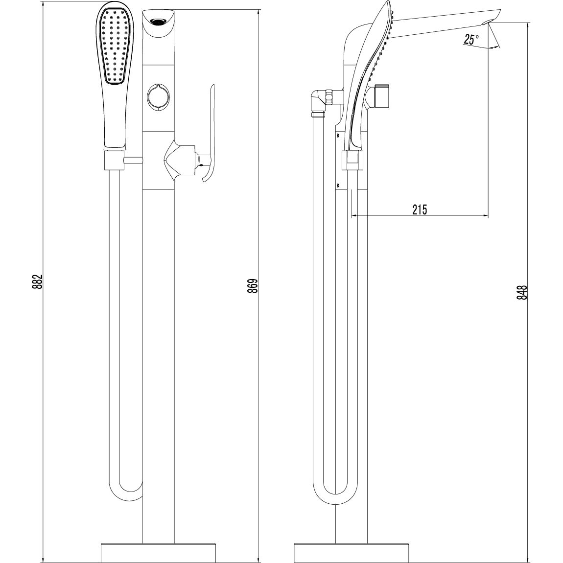 Смеситель для ванны напольный Lemark Melange, LM4944CW