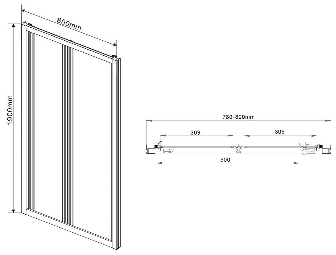 Душевая дверь Vincea Garda 90, VDB-1G900CH