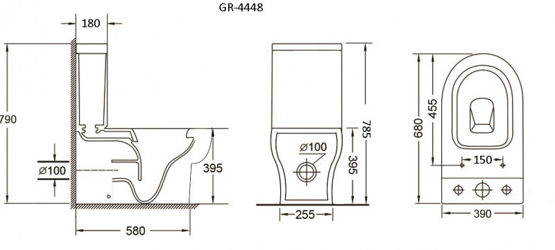 Унитаз напольный безободковый Grossman, GR-4448S