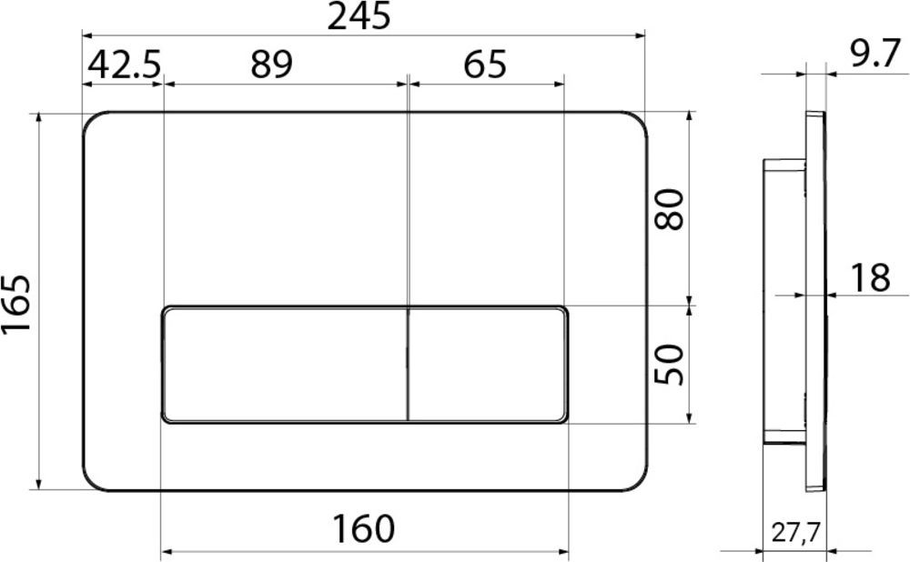 Клавиша смыва универсальная, хром, Iddis Unifix 041, UNI41CHi77