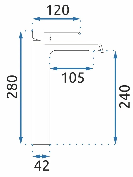 Смеситель для умывальника высокий Rea Hass Matt Gold, REA-B9971