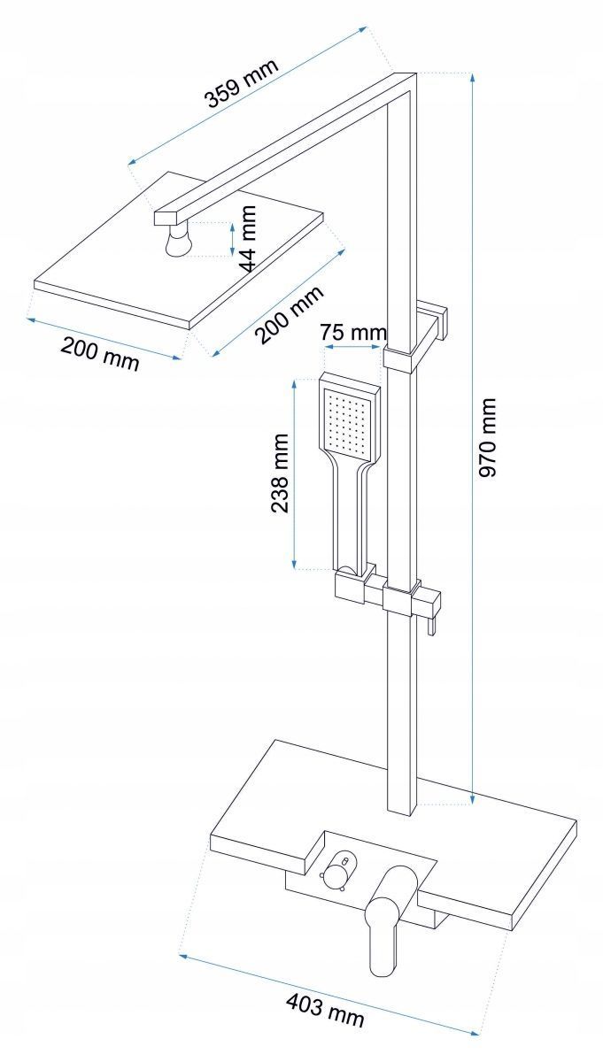 Душевая система Rea Lucas, REA-P0221