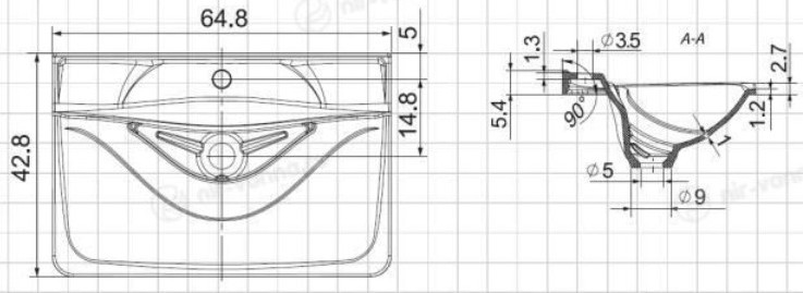 Раковина Andrea Iva 650, 65x43