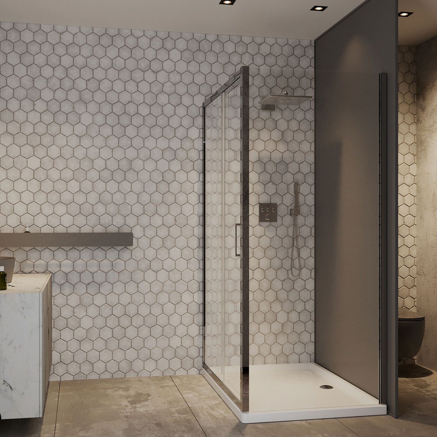 Душевой уголок Roxen Caspia 120x80 прозрачное стекло, 55060-120